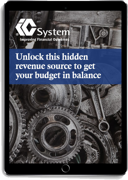 "Unlock this hidden revenue source to get you budget in balance" eBook displayed on tablet